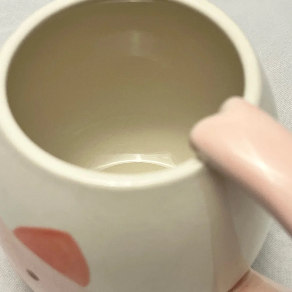 Hand-painted Pink Pig Coffee Mug, Unmarked, EUC